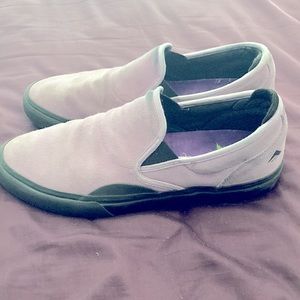 Emerica Emerica. Shoes slip ons purple and black size 12 mens